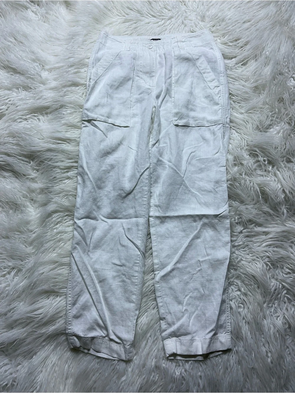 J.CREW White Seaside Linen Tencel Lyocell Blend Cargo